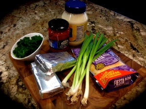 Creamy Spinach and Red Pepper Dip Ingredients