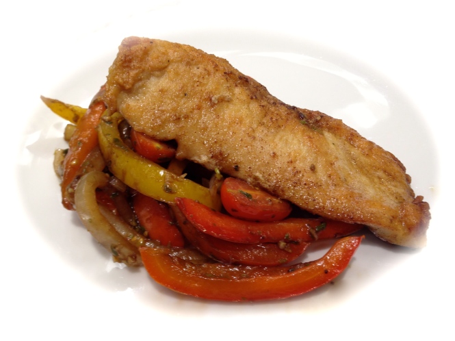 Chicken Cutlets with Peppers, Mushrooms, Onions and Tomatoes