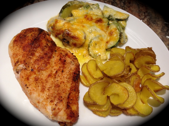 Serving Suggestion: With Grilled Chicken Breast and Oven Baked Potato Chips