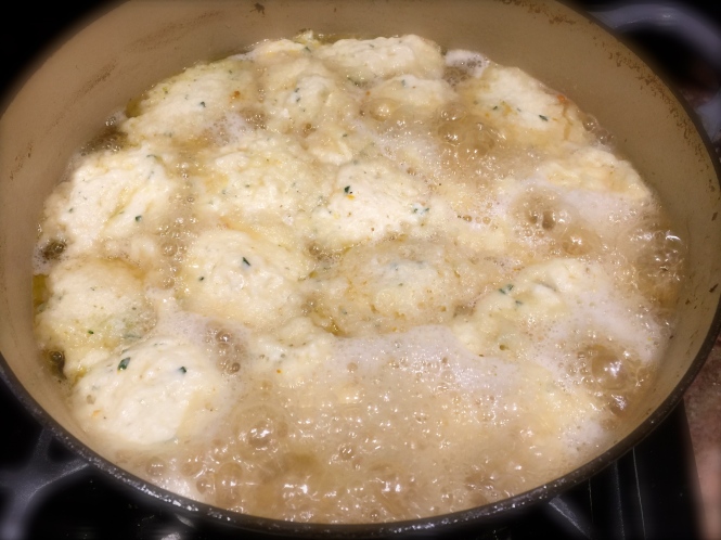 Put dumpling dough into boiling soup