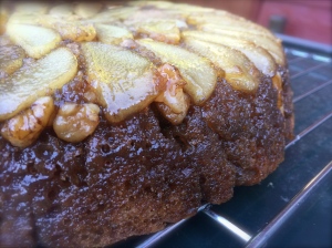 Maple Pear Walnut Skillet Cake