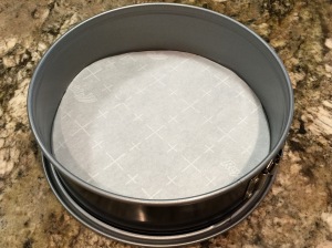 Line the bottom of the pan with parchment paper