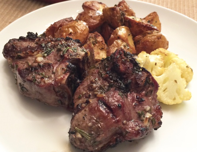 Grilled Rosemary Garlic Lamb Chops With Roasted Italian Potatoes