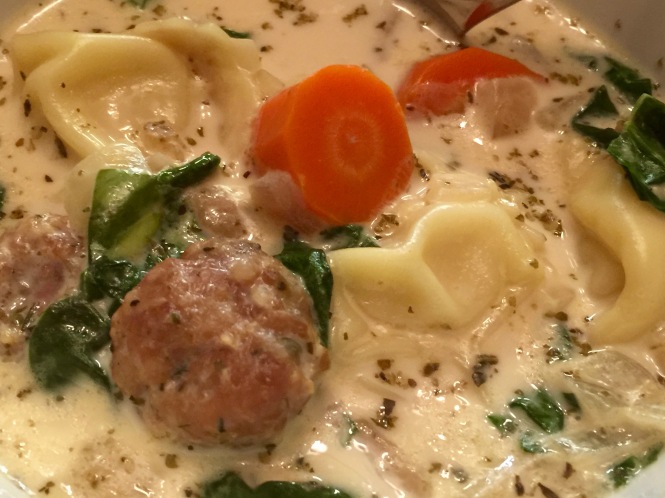 Creamy Meatball And Tortellini Soup