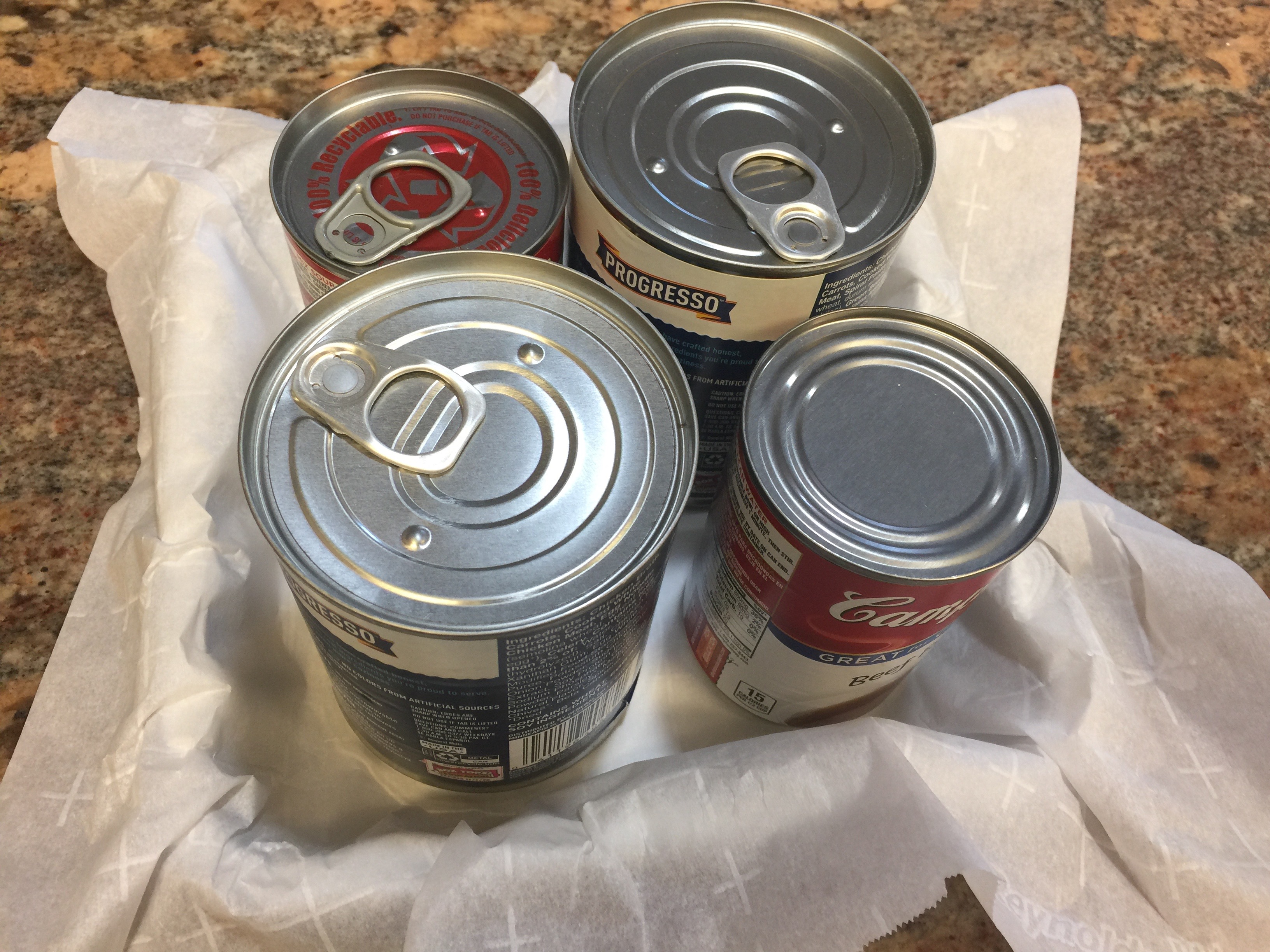 cans in the pan