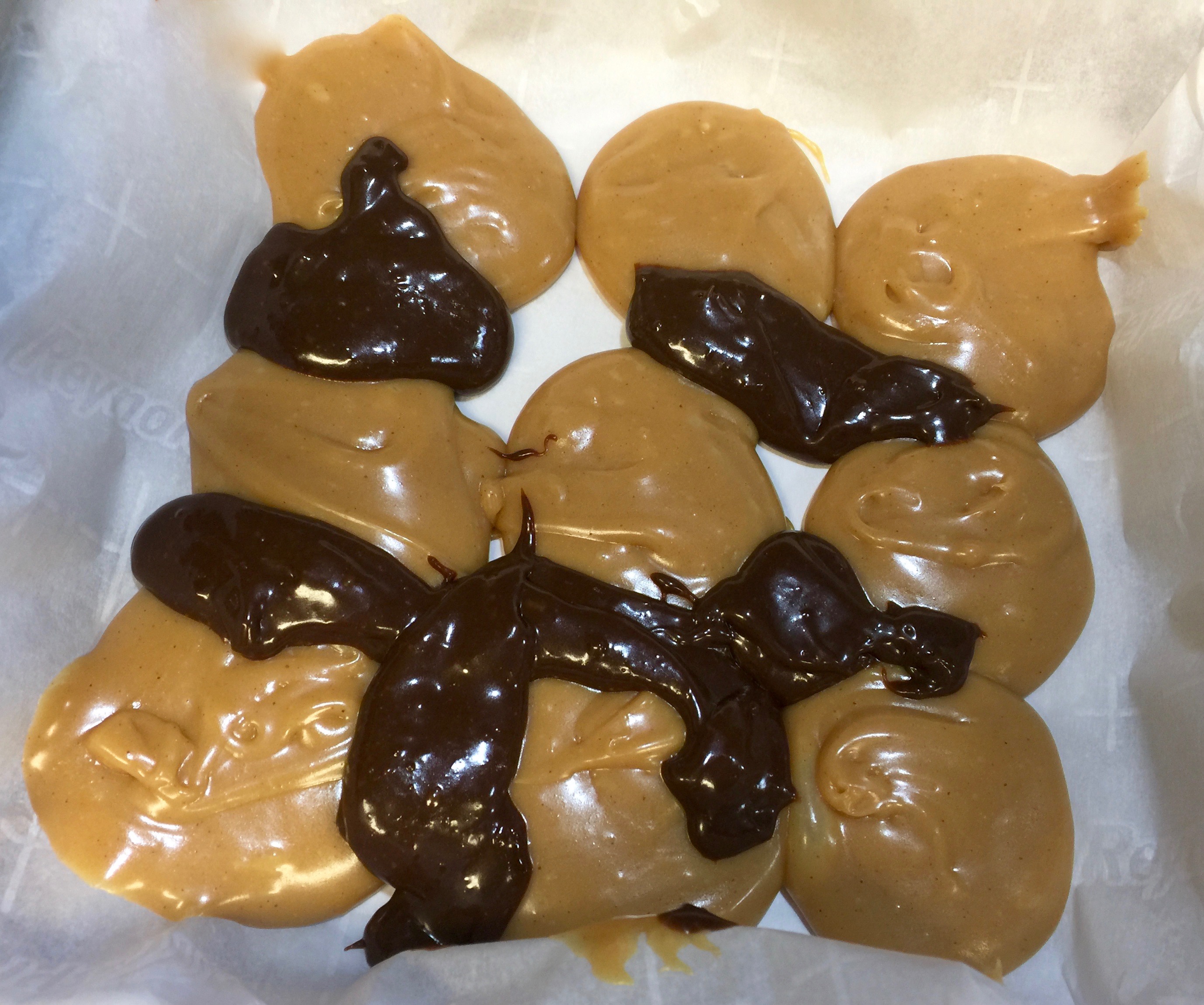 Peanut butter and chocolate dollops